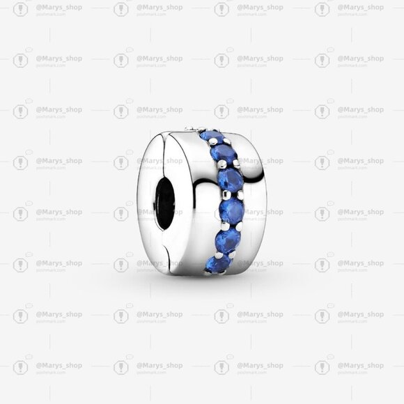 Pandora Blue Sparkle Clip Charm|Pendant - Picture 1 of 2